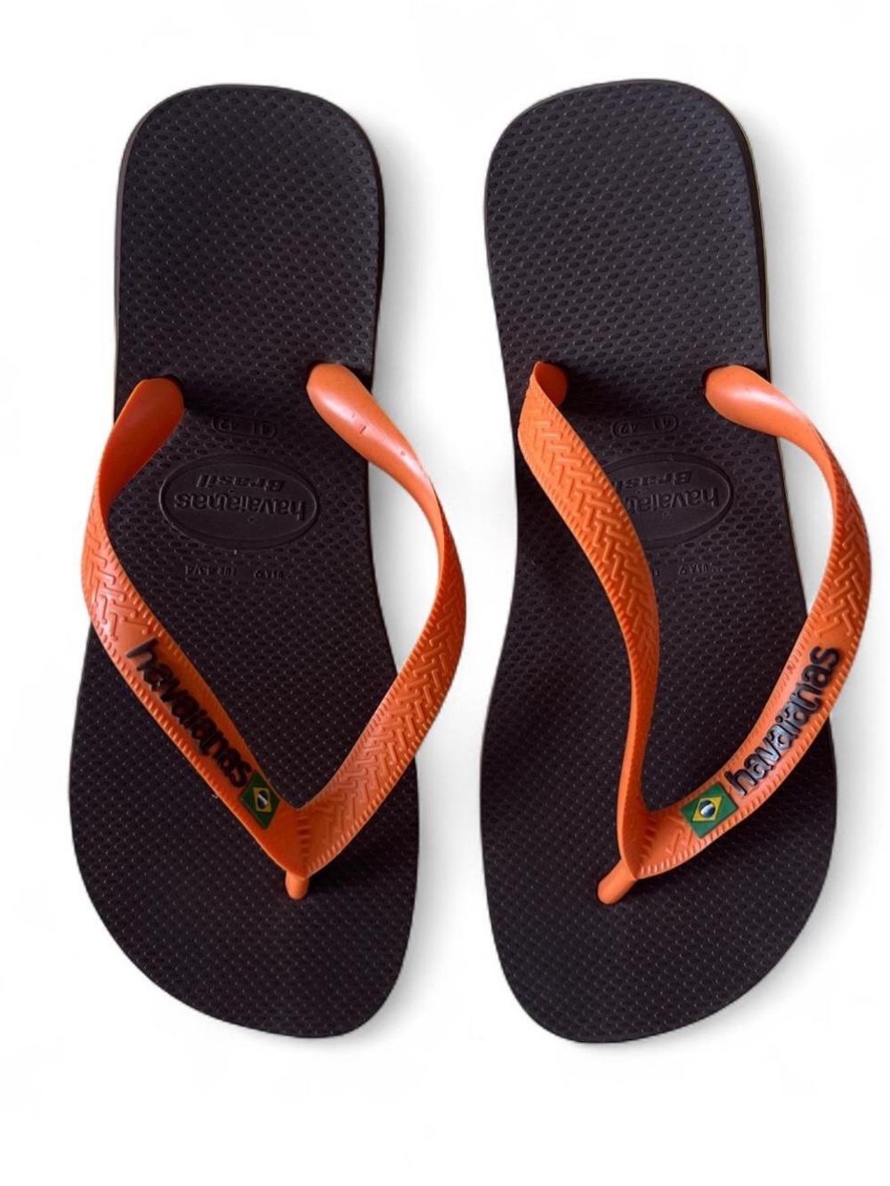 Havaianas Brown Footbed with Orange Straps Flip Flops